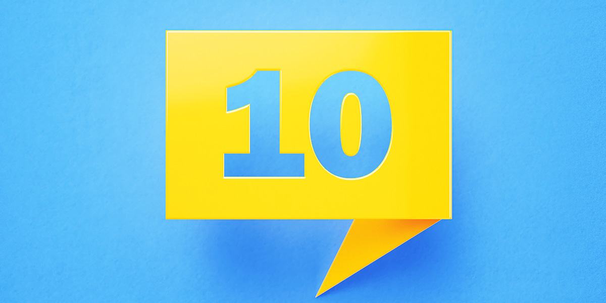 Stylized number 10.